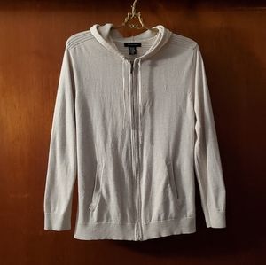 Structure beige long zip-up hoodie